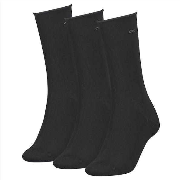 Calvin Klein - Zwarte 3-pack basic sokken, one size