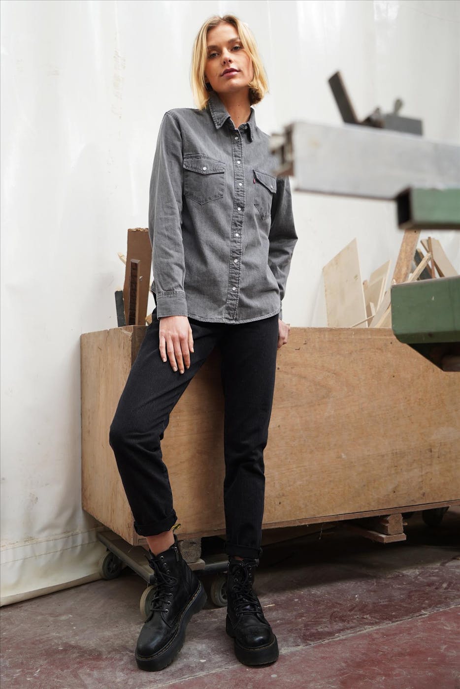 Dr. Denim - Zwarte Nora mom jeans