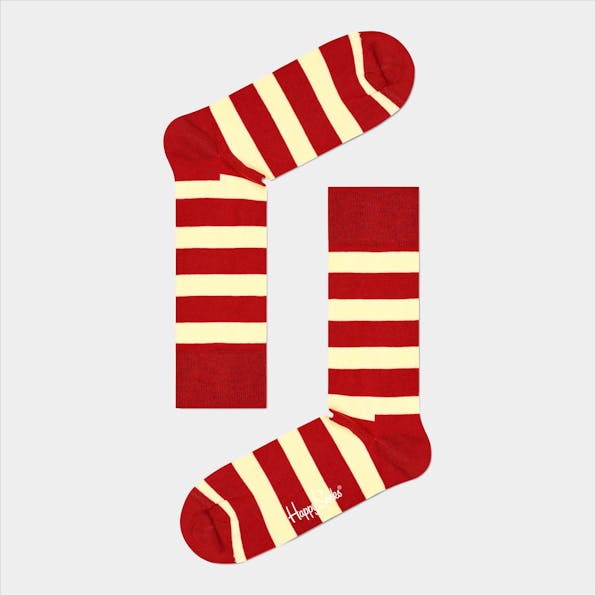 Happy Socks - Bordeaux-ecru Stripe sokken, maat: 41-46