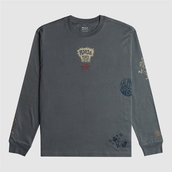 RVCA - Grijsblauwe Scorched T-shirt