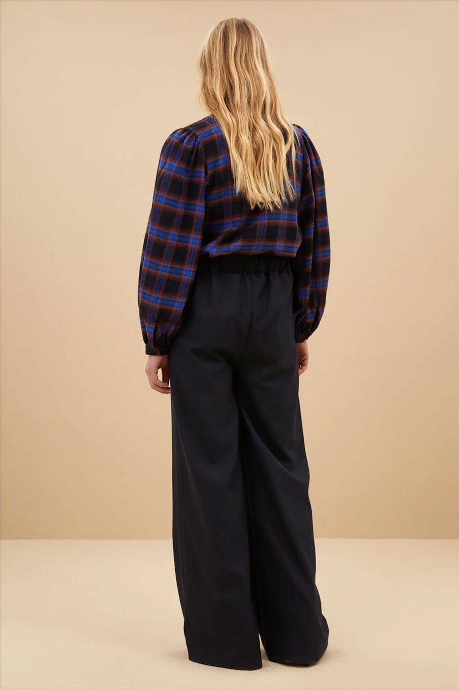 BY BAR - Roest-Donkerblauwe Day Check blouse
