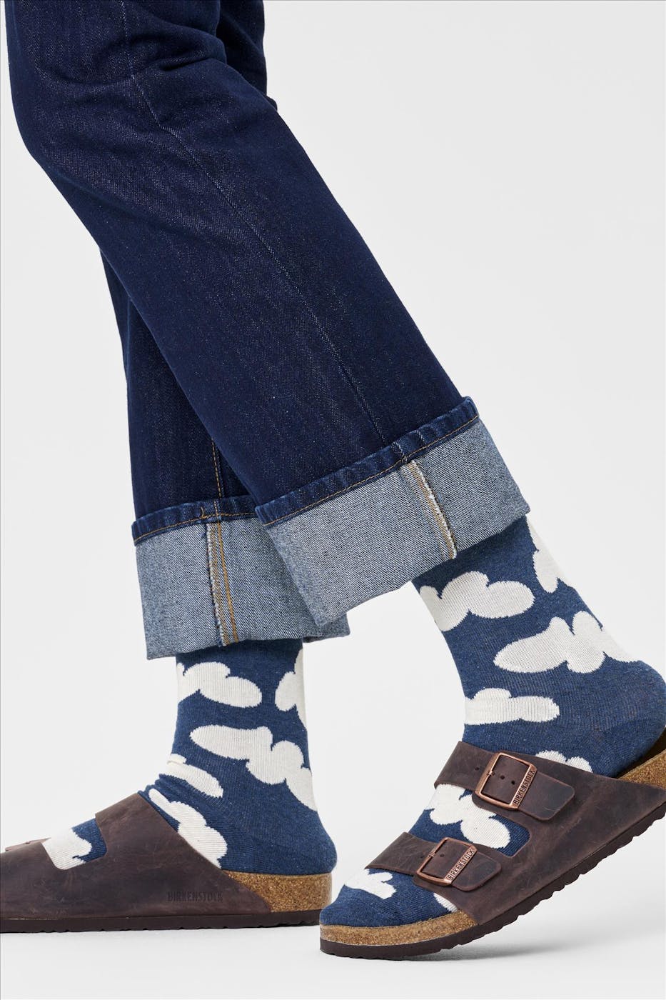 Happy Socks - Donkerblauwe Cloudy sokken, maat: 41-46