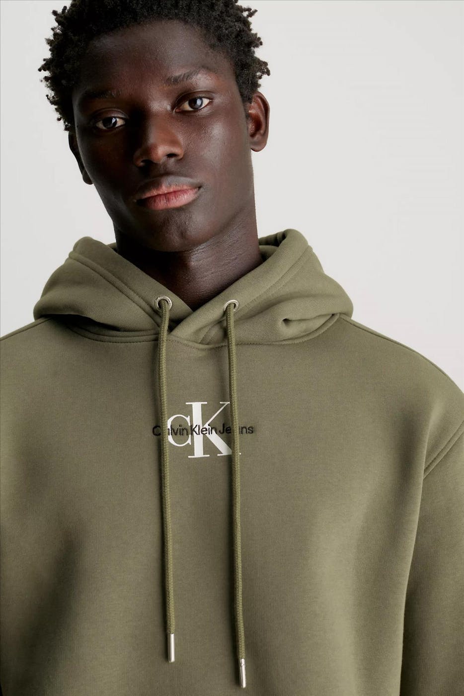 Calvin Klein Jeans - Olijfgroene Fleece hoodie