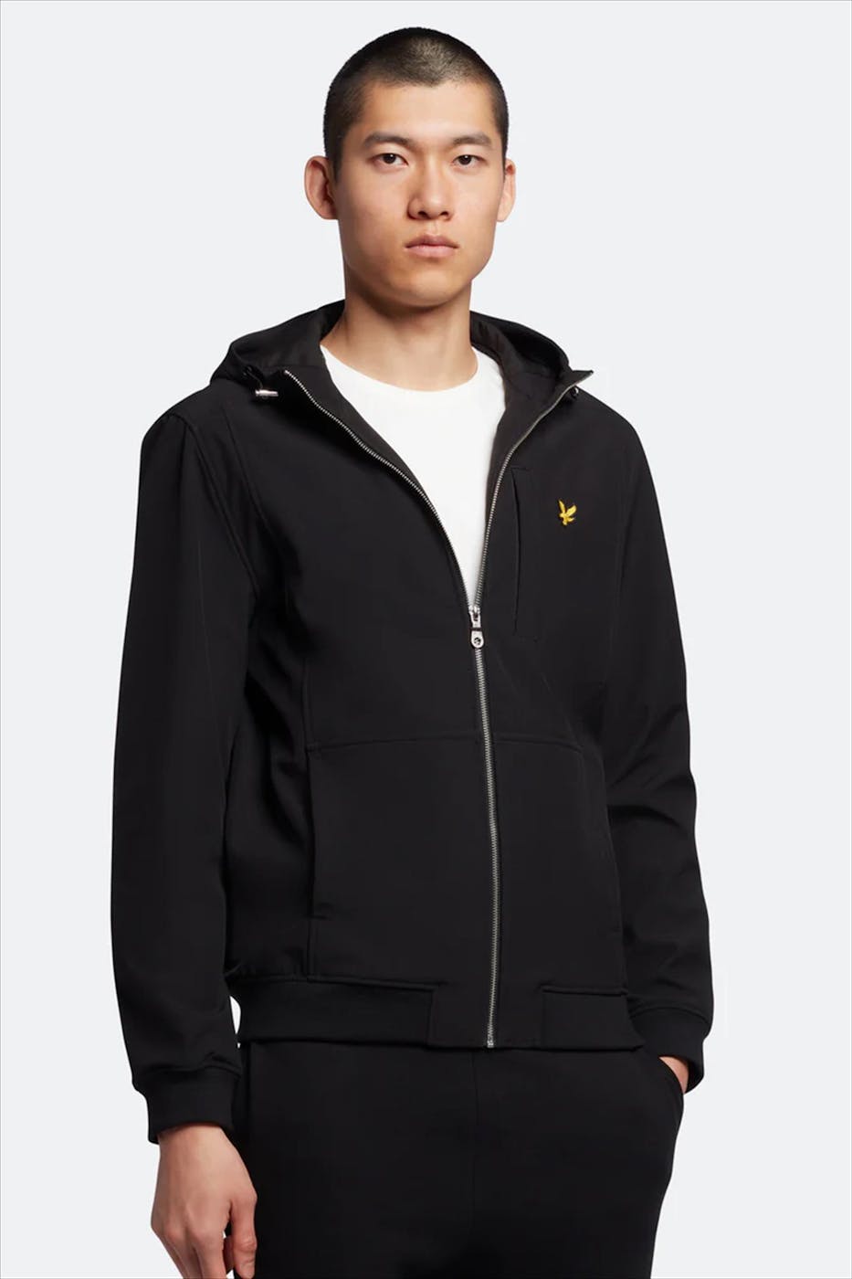 Lyle & Scott - Zwarte Softshell bomber jacket