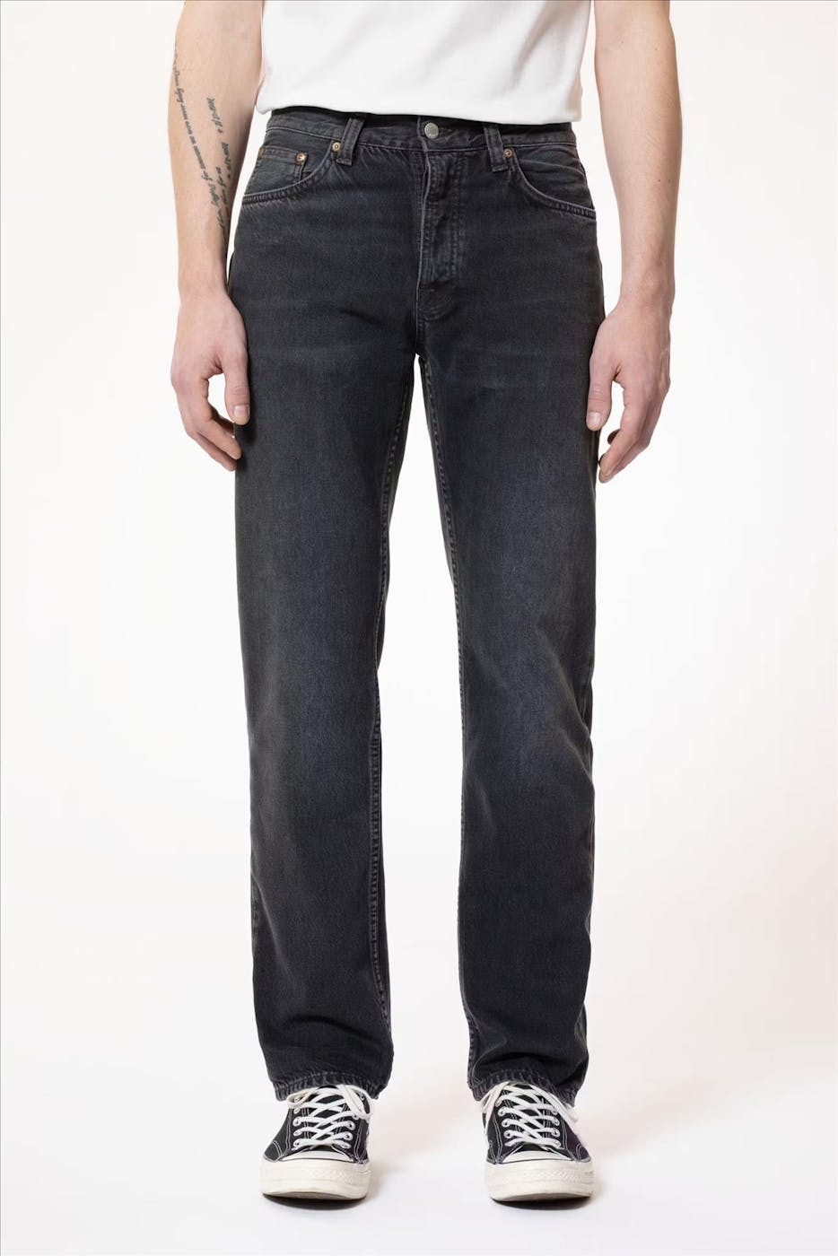 Nudie Jeans Co. - Zwarte Rad Rufus Straight jeans