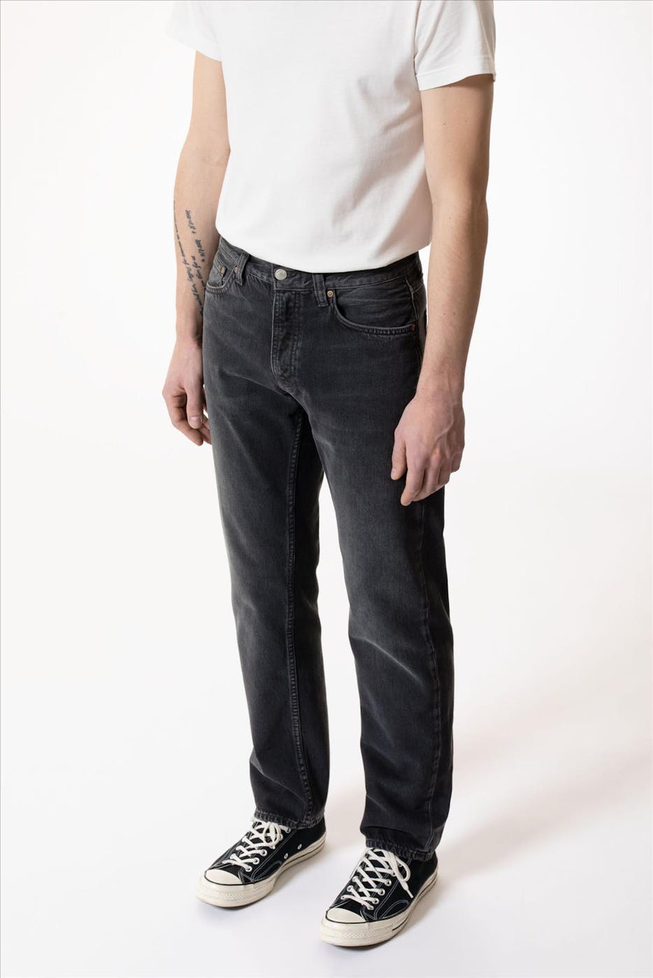 Nudie Jeans Co. - Zwarte Rad Rufus Straight jeans