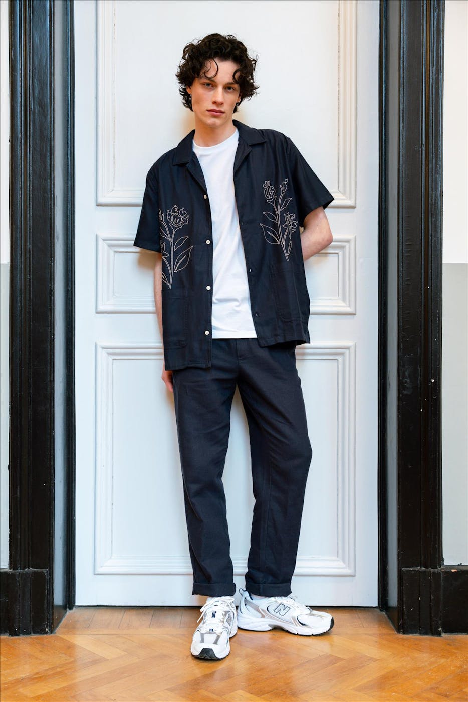 LES DEUX - Donkerblauwe Patrick Linen broek