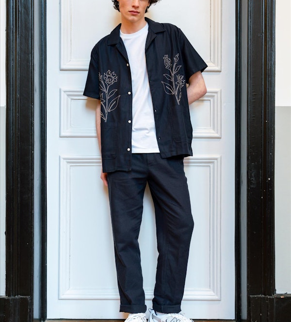 LES DEUX - Donkerblauwe Patrick Linen broek