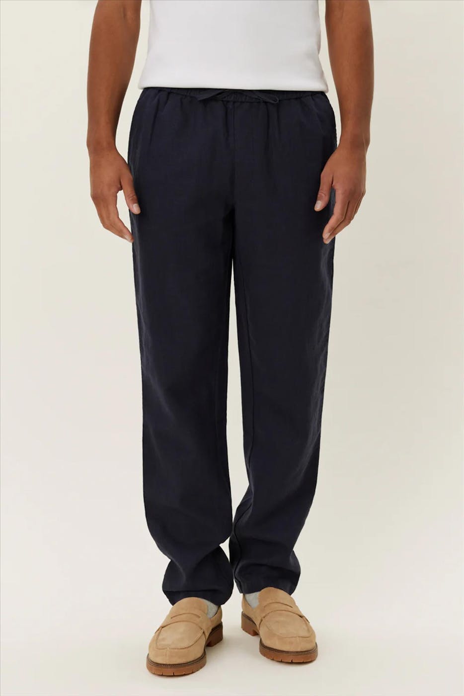 LES DEUX - Donkerblauwe Patrick Linen broek