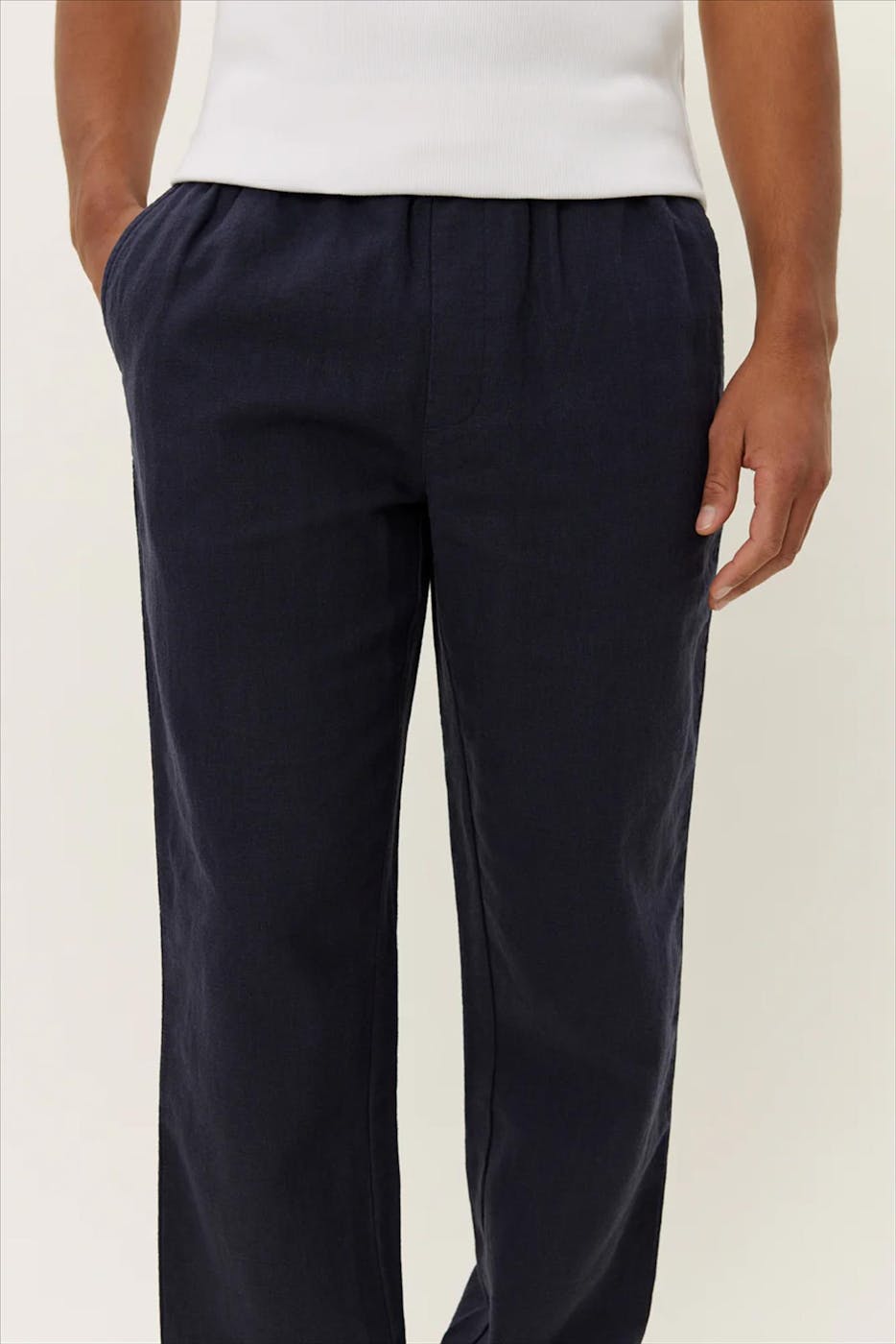 LES DEUX - Donkerblauwe Patrick Linen broek