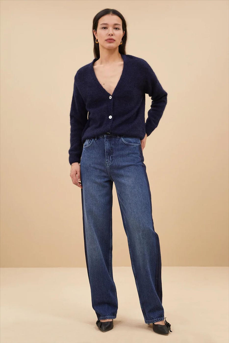 BY BAR - Donkerblauwe Liv cardigan