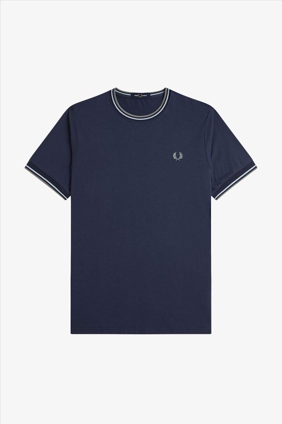 Fred Perry - Donkerblauw-Mintgroene Twin Tipped T-shirt