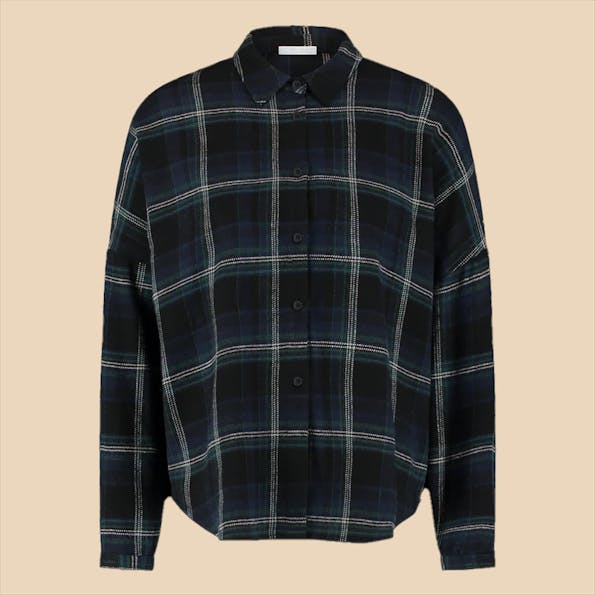 BY BAR - Donkerblauwe Check blouse