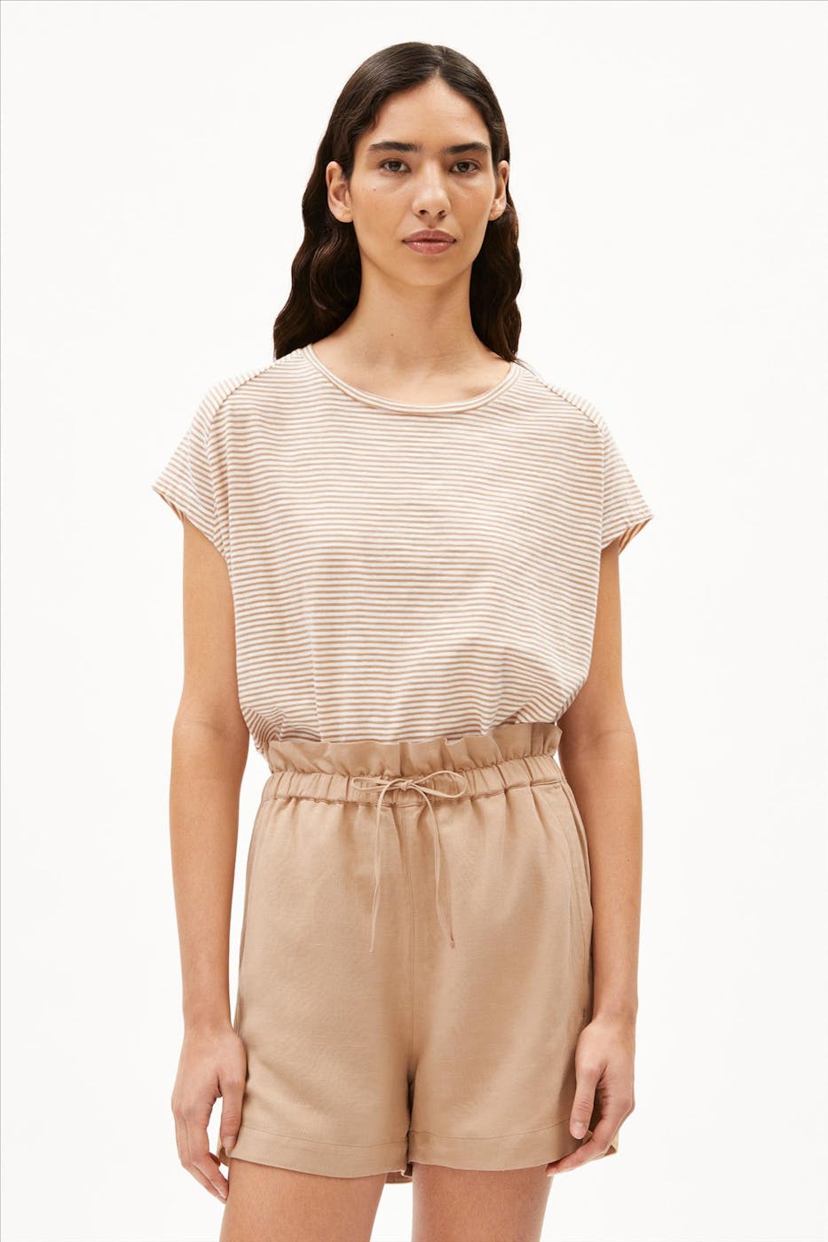 Armed Angels - Beige-Ecru Oneliaa Lovely Stripes T-shirt