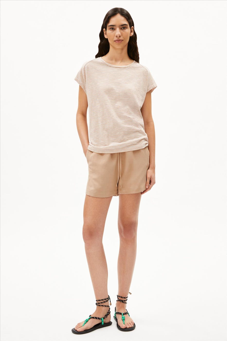 Armed Angels - Beige-Ecru Oneliaa Lovely Stripes T-shirt
