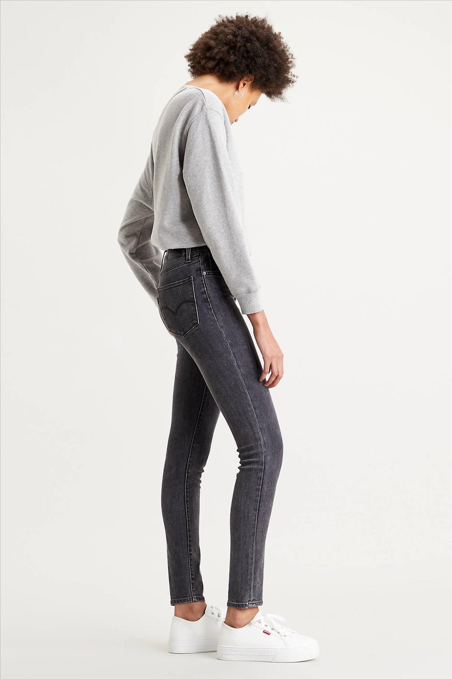 Levi's - Donkergrijze 721 High-Rise Skinny jeans