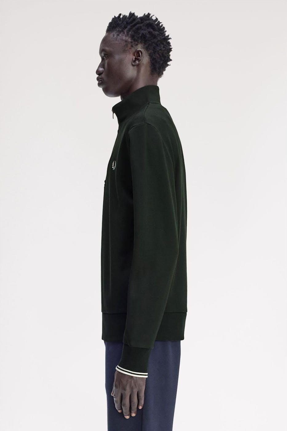 Fred Perry - Donkergroene Half Zip sweater