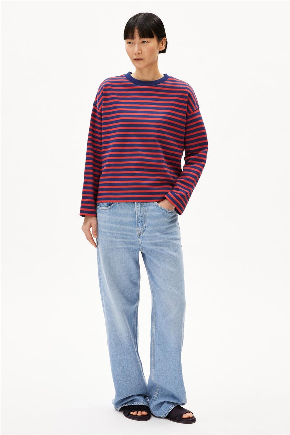Armed Angels - Donkerblauw-Rode Frankaa Maarlen sweater