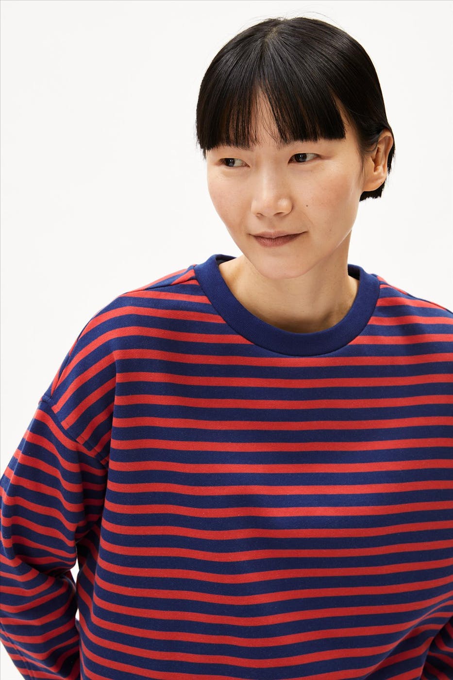 Armed Angels - Donkerblauw-Rode Frankaa Maarlen sweater