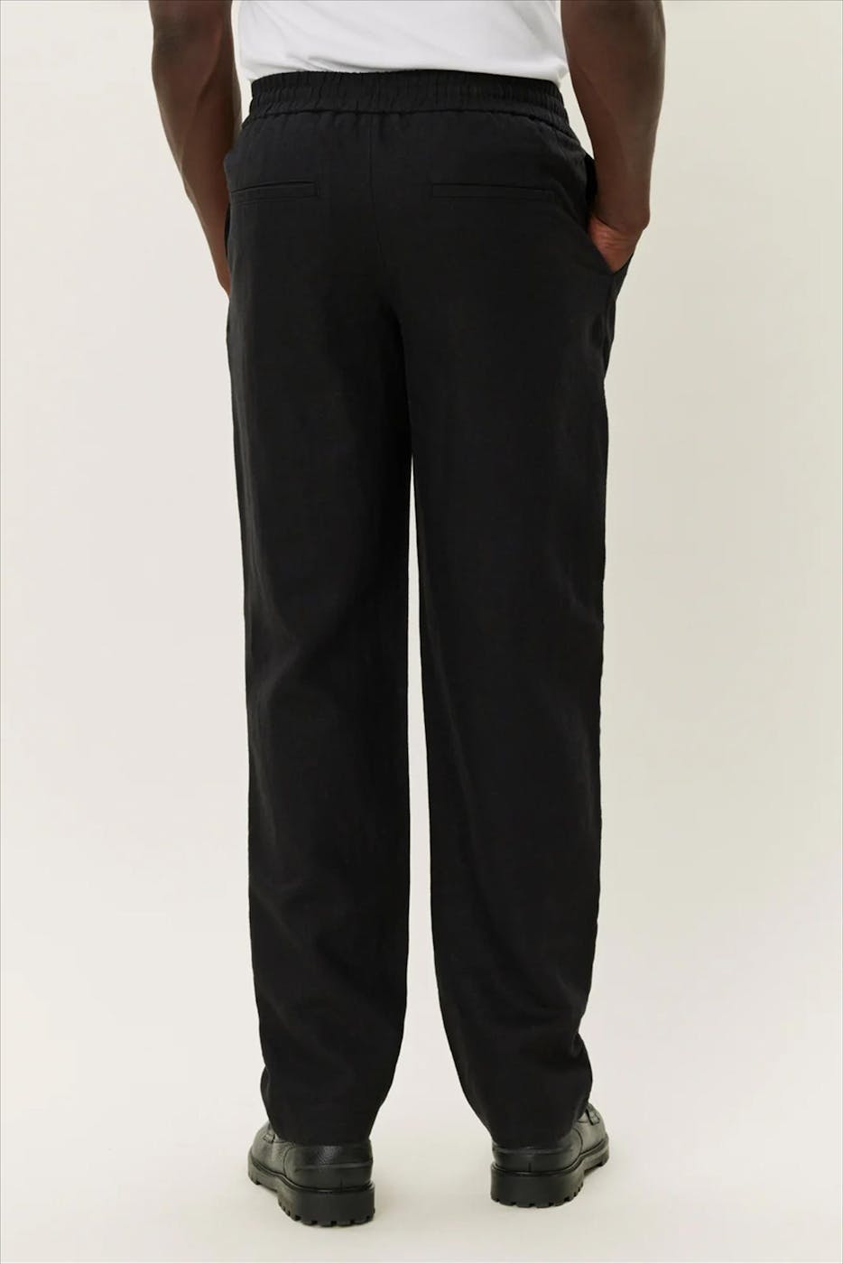 LES DEUX - Zwarte Patrick Linen broek