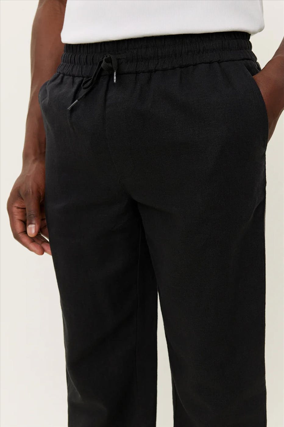 LES DEUX - Zwarte Patrick Linen broek