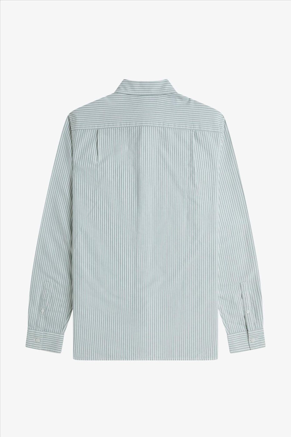 Fred Perry - Ecru-Olijfgroen Oxford Stripe hemd