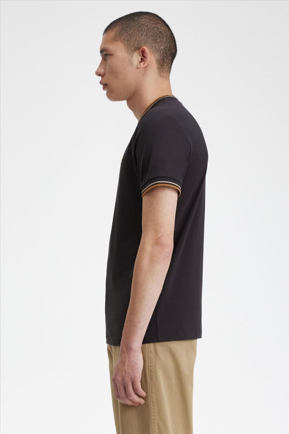 Fred Perry - Donkergrijze Twin Tipped T-shirt