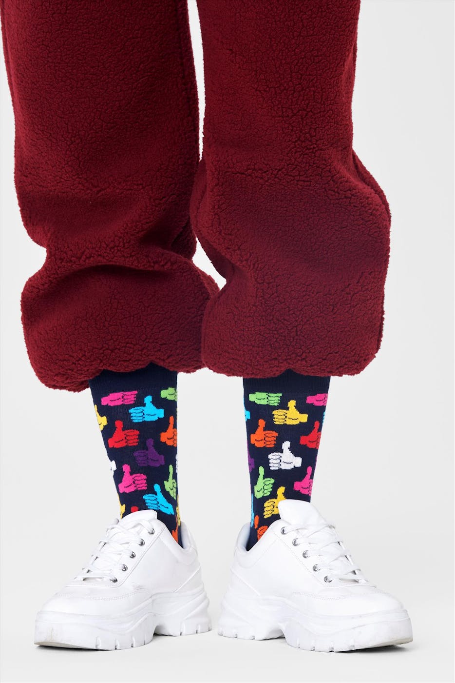Happy Socks - Donkerblauw-multicolor Thumbs Up Sokken, maat 36-40