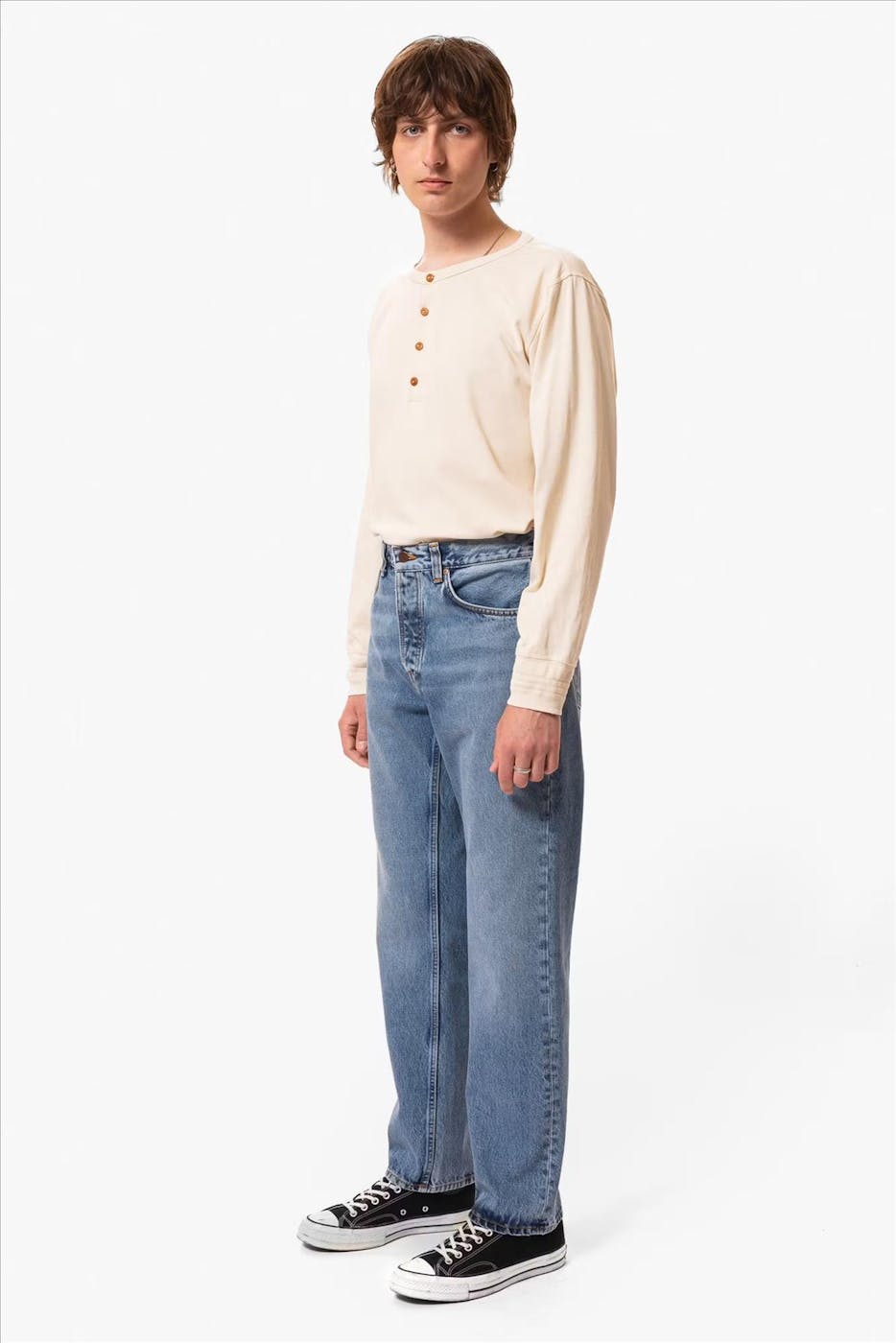 Nudie Jeans Co. - Middenblauwe Rad Rufus Straight jeans