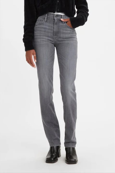 Levi's - Grijze 724 High-Rise Slim Straight jeans