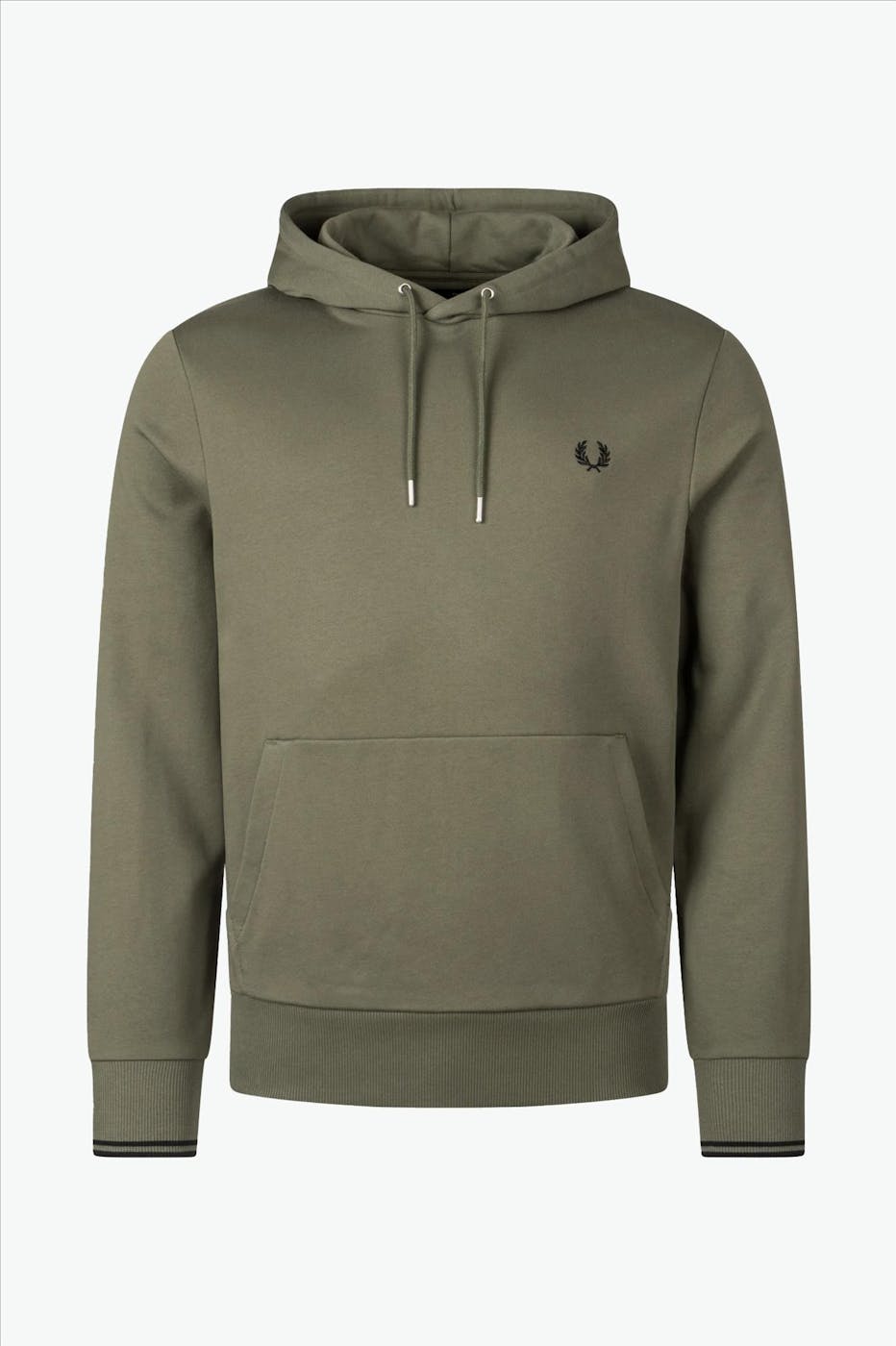 Fred Perry - Olijfgroene Tipped hoodie