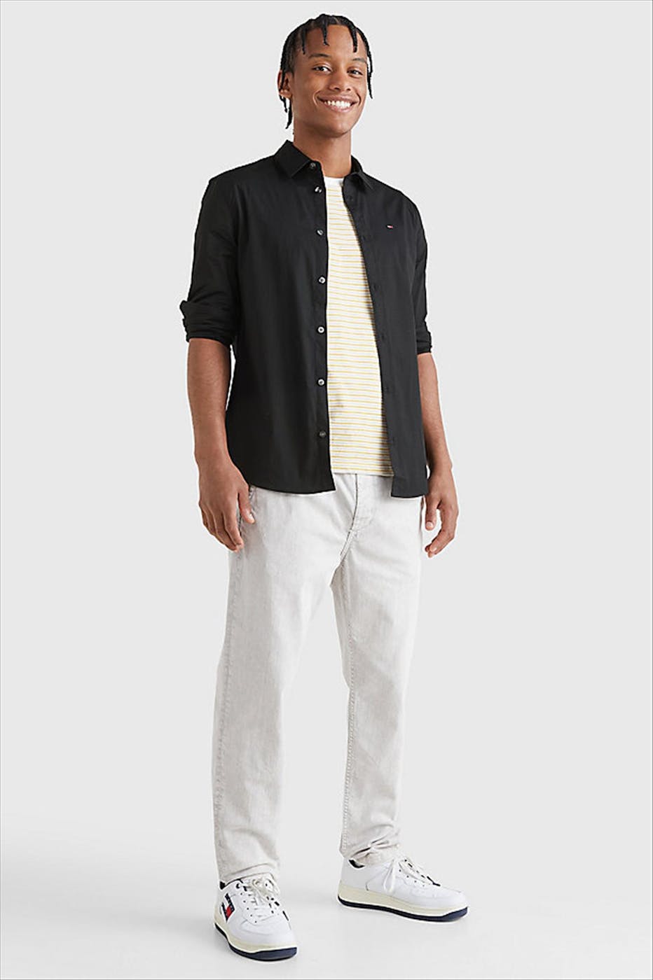 Tommy Jeans - Zwart TJM Original Stretch hemd