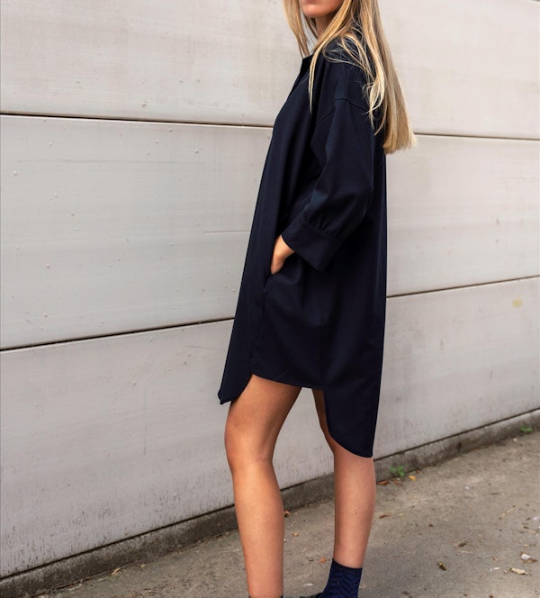 BY BAR - Donkerblauw Lea kleed