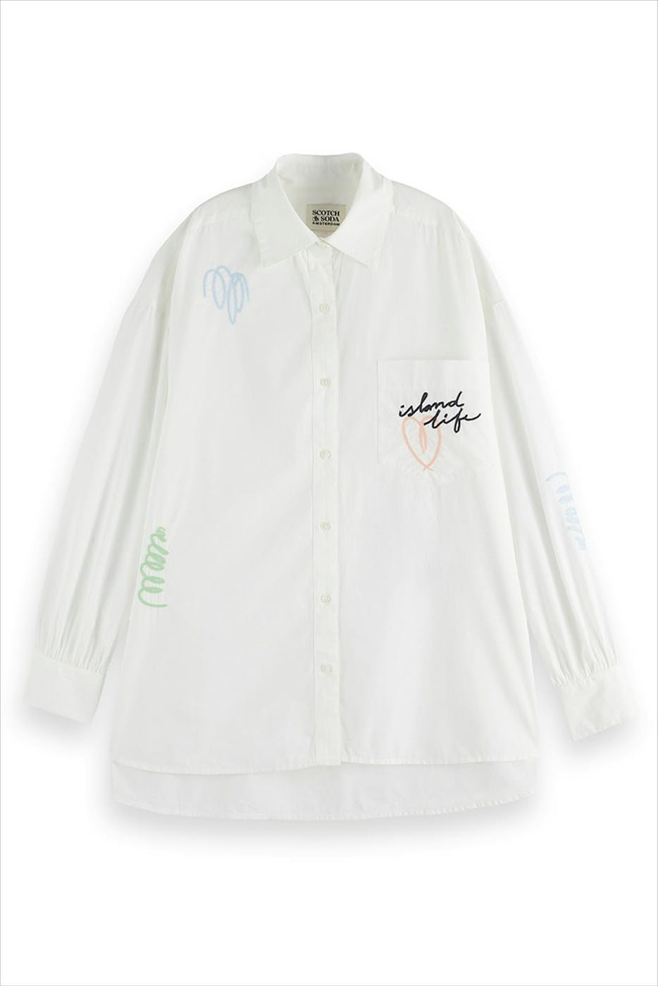 Scotch & Soda - Witte Embroidered blouse