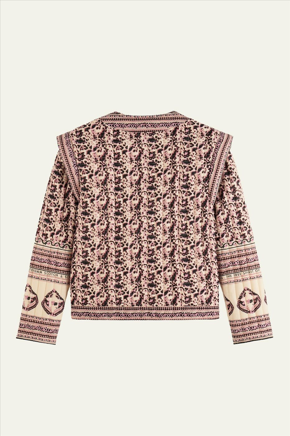 Scotch & Soda - Ecru-Roze Printed jas