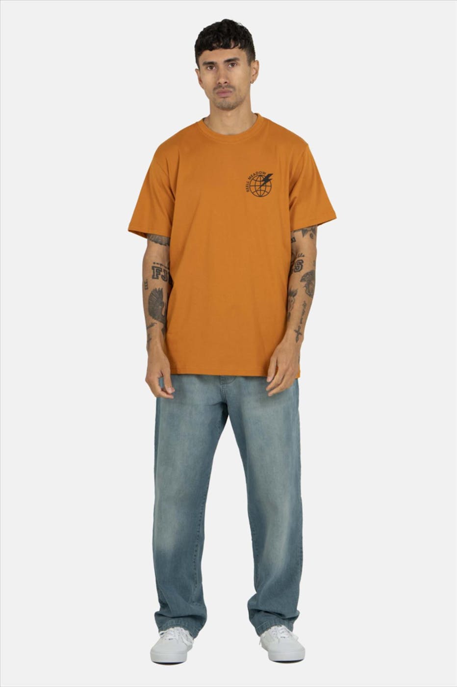 Reell - Blauwe Solid loose tapered jeans