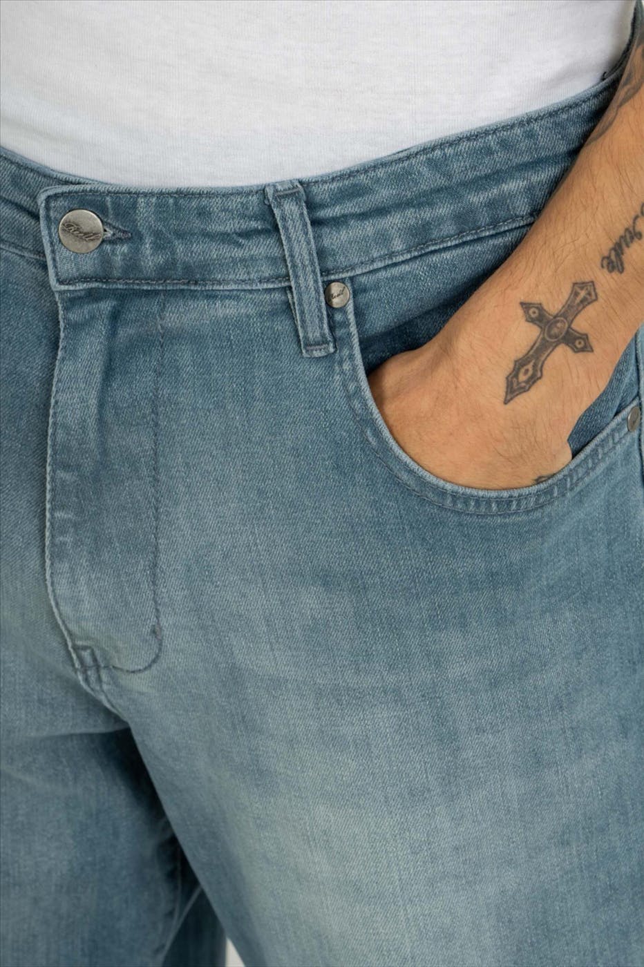 Reell - Blauwe Solid loose tapered jeans