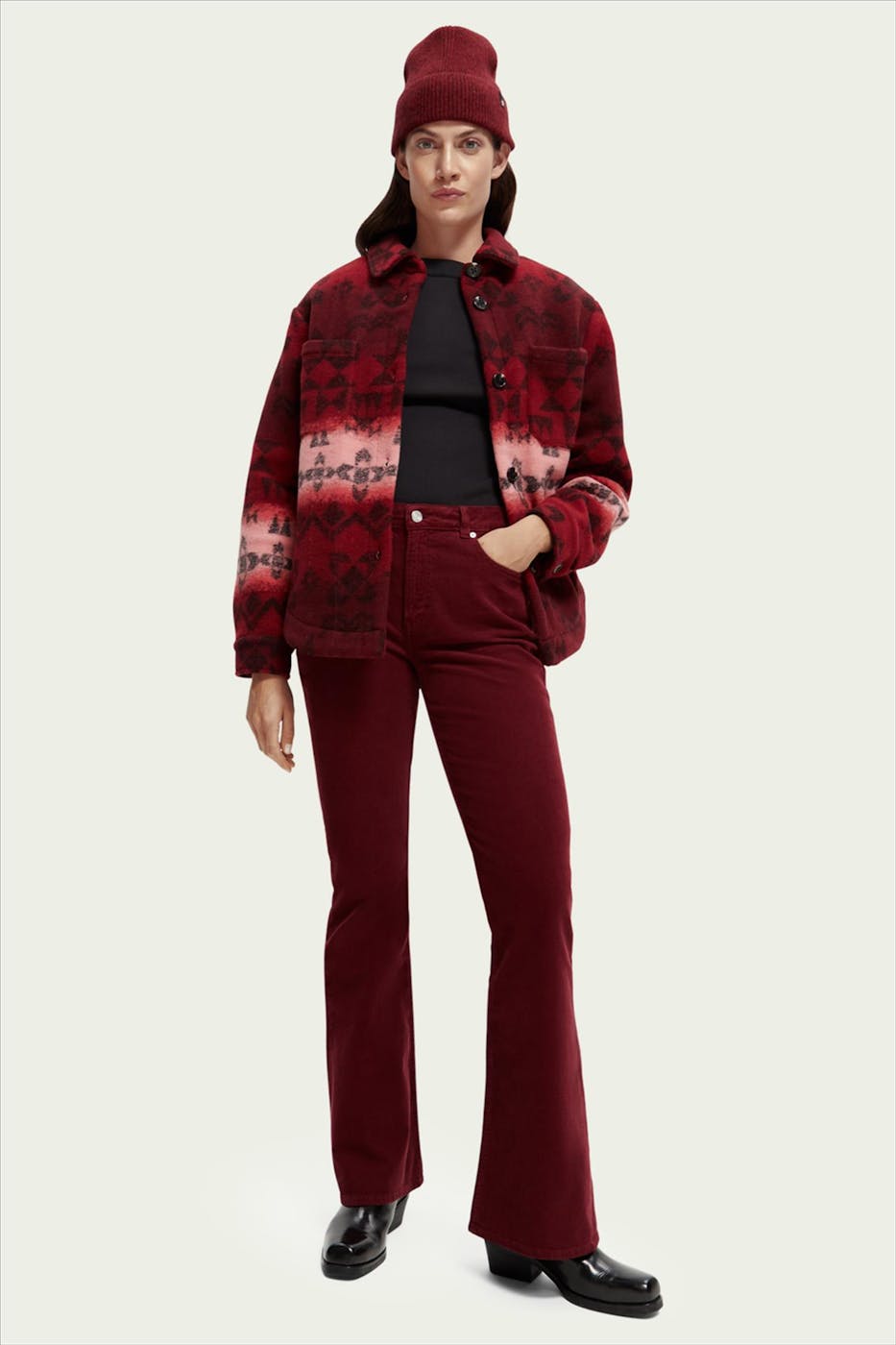 Scotch & Soda - Bordeaux The Charm Flare broek