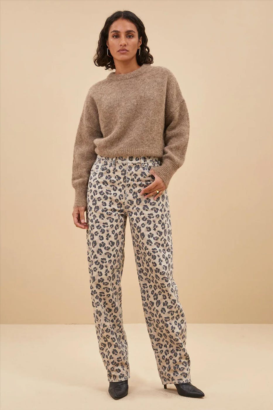 BY BAR - Beige Lew Cheetah jeans