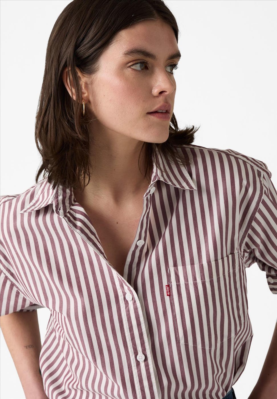 Levi's - Ecru-Bruine Harlie Boyfriend blouse