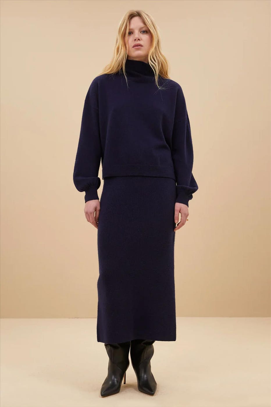 BY BAR - Donkerblauwe Dex rok