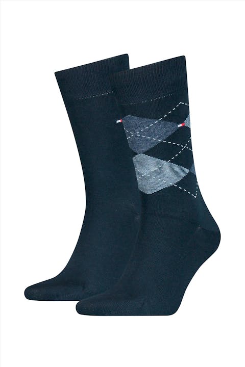 Hilfiger socks - Donkerblauwe Classics 2-pack sokken, maat: 43-46