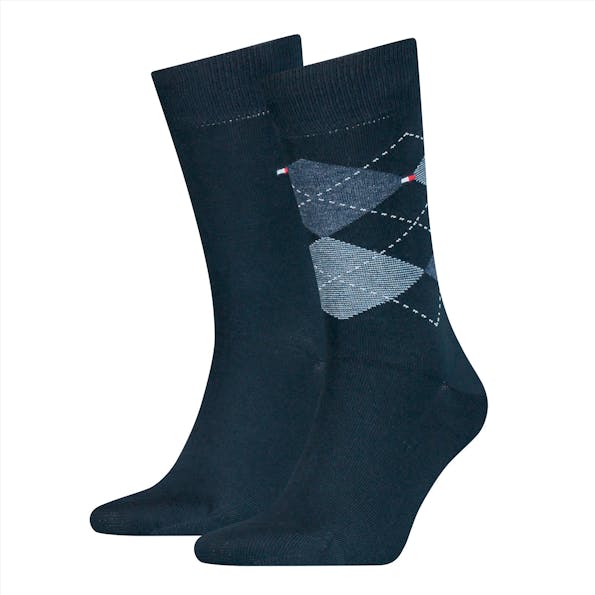 Hilfiger socks - Donkerblauwe Classics 2-pack sokken, maat: 43-46