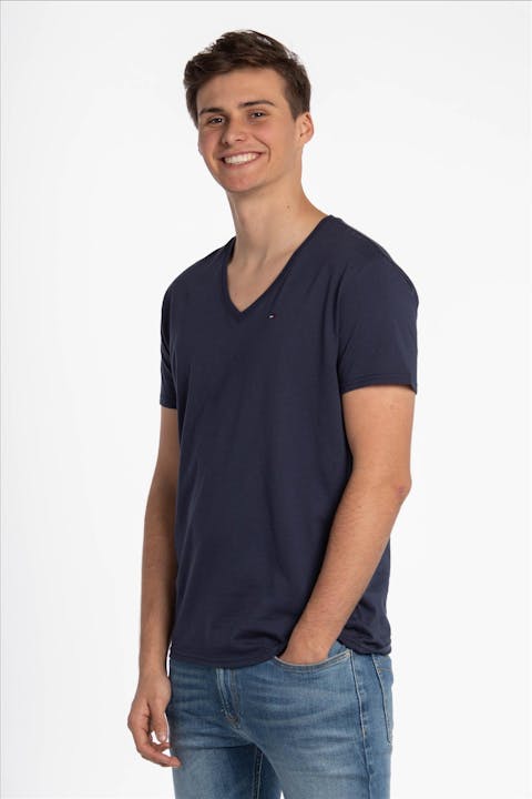 Tommy Jeans - Hilfiger Denim - Panson T-shirt - T-shirt met v-hals en korte mouw - marine blauw