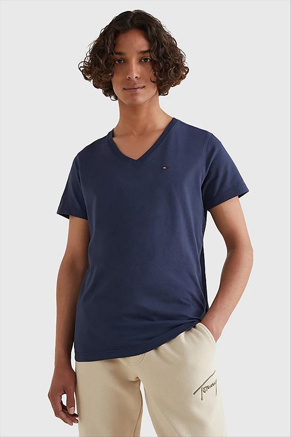 Tommy Jeans - Hilfiger Denim - Panson T-shirt - T-shirt met v-hals en korte mouw - marine blauw