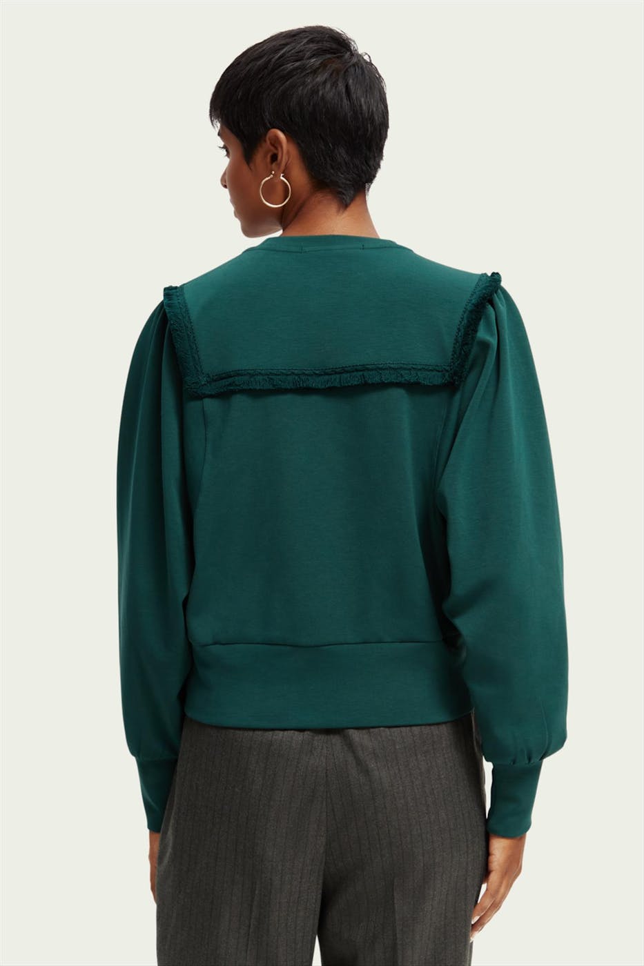 Scotch & Soda - Groene Fringed sweater