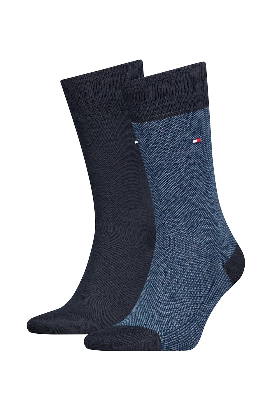 Hilfiger socks - Donkerblauwe-Blauwe Classic 2-pack sokken, maat: 43-46