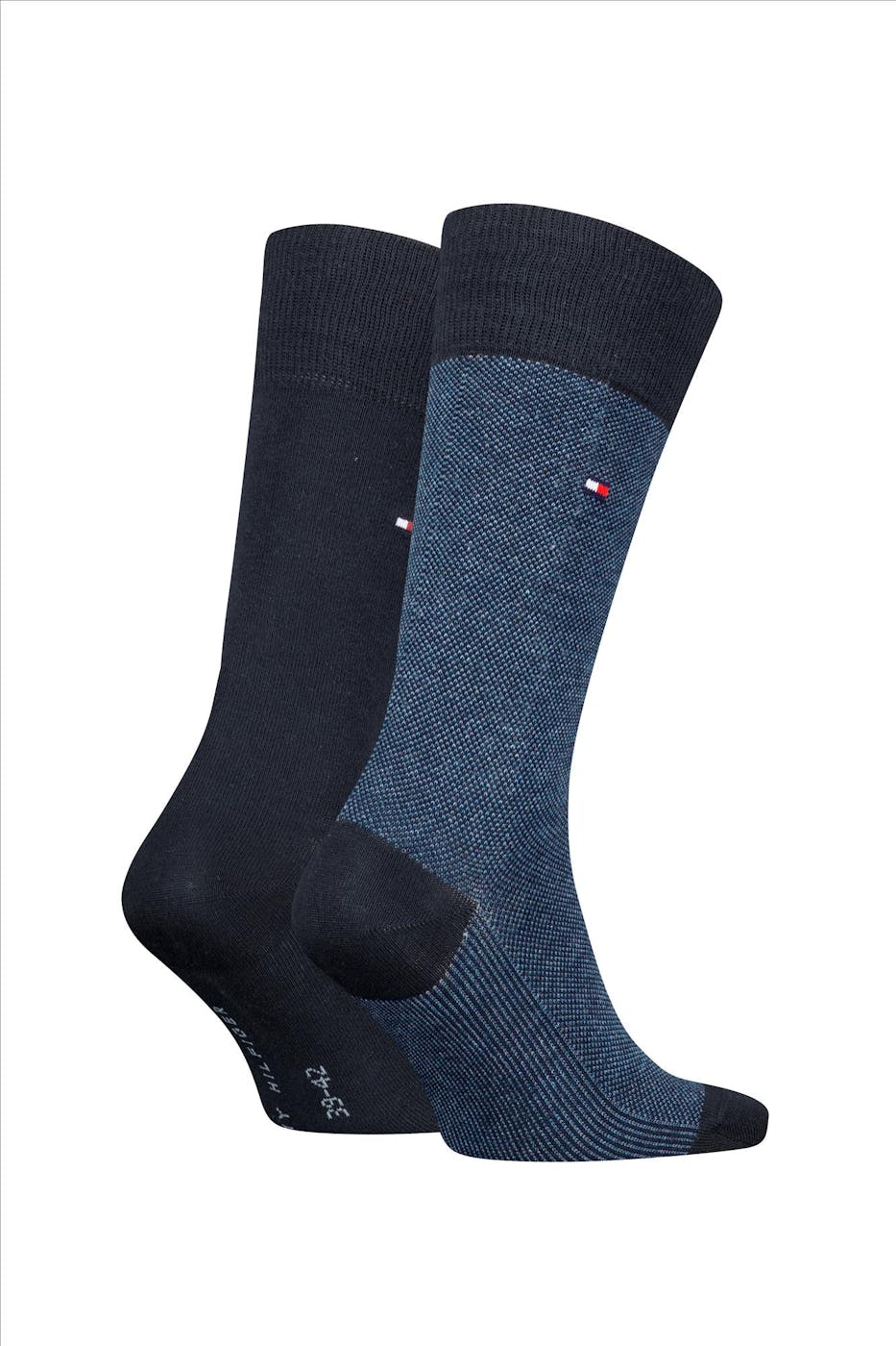 Hilfiger socks - Donkerblauwe-Blauwe Classic 2-pack sokken, maat: 43-46