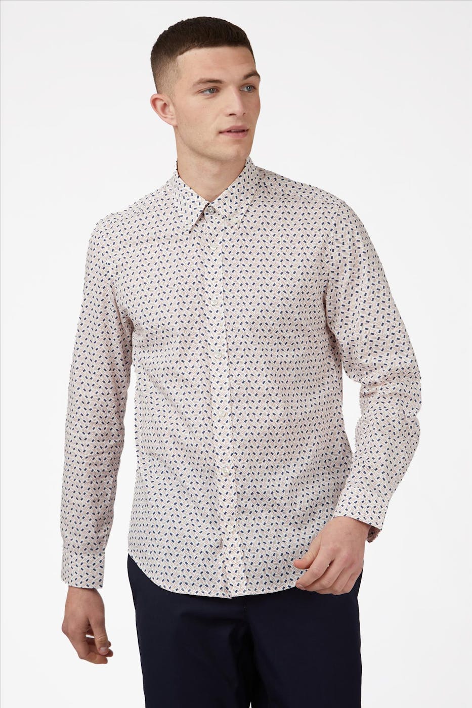 Ben Sherman - Ecru Modern Print hemd