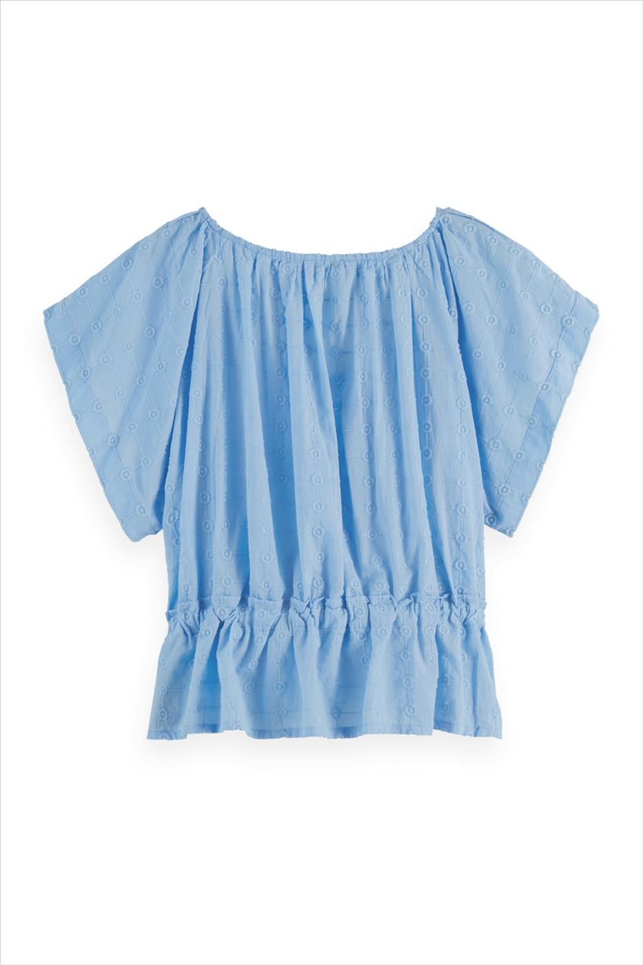 Scotch & Soda - Lichtblauwe Strikjes blouse